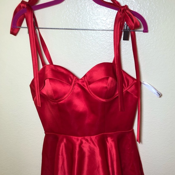VNAIX Satin A Line Bow Straps Mini Cocktail Prom Dress Club Party size 6/8 - Picture 4 of 9